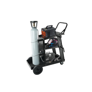 Chariot de soudage en acier robuste à 3 niveaux, chariot de rangement de bonne qualité pour soudeur, étagères à outils, chaînes de sécurité et roues GAR050 - Product Image 1