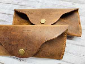 Étui à lunettes vintage en cuir de vachette, pochette de luxe faite à la main, étui fin et souple pour lunettes de lecture, housse de protection LGC-0167 - Product Image 2