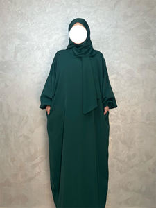 Abaya à capuche de qualité supérieure avec hijab intégré et poches, robe de prière musulmane, jilbab 1 pièce, robe de prière modeste - Product Image 6