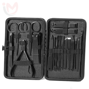 Kit de manucure et pédicure 18 pièces en acier inoxydable, outils de soin des ongles, ensemble de beauté professionnel - Product Image 1