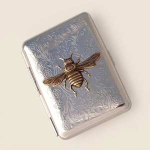 Étui à cigarettes vintage en métal gaufré, boîte à cigares de poche en acier inoxydable, porte-cigares personnalisé, vente en gros, cadeaux pour hommes, meilleur prix - Product Image 3