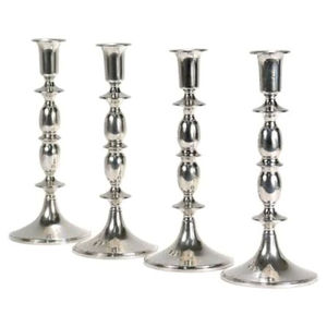 Modern Polished Silver Taper <b>Candle</b> Holder Metal Candlestick Stand Set For Wedding Centerpiece Christmas <b>Dinner</b> Party Decor - Product Image 1