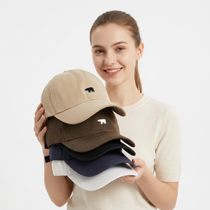 Unisex 6-Panel Baseball Cap Embroidered Bear Logo Adjustable Breathable <b>Waterproof</b> Polyester Casual <b>Hat</b> for Adults - Product Image 4