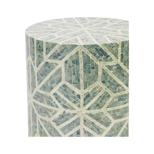 Luxury Shell Inlay Foot Stool with Mother of Pearl Finish - Product Image 3