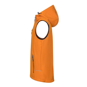 Chalecos Softshell Personalizados de Color Naranja para Hombre, Ropa Casual, con Cierre, Sin Mangas, Transpirables, con Capucha - Product Image 5