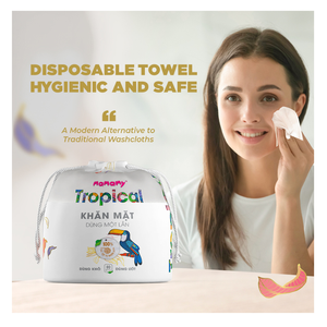 ผ้าเช็ดหน้าแบบใช้แล้วทิ้ง OEM Mamamy Tropical ลายลายนูน บรรจุในถุงแบบมีเชือก สะดวกต่อการแขวน ผ้าฝ้ายเนื้อนุ่มสำหรับทำความสะอาด - Product Image 3