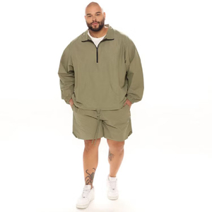 Ensemble coupe-vent deux pièces personnalisé pour homme, imprimé, respirant, écologique, 100 % coton, streetwear, coupe-vent, imperméable - Product Image 5