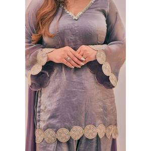 Vestido de Noche para Fiesta con Top y Salwar Farshi - Product Image 3