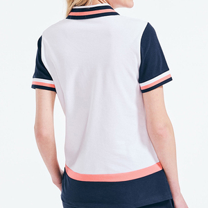 Polo pour femme à blocs de couleur, manches courtes, tricoté, respirant, décontracté, sportif - Product Image 4