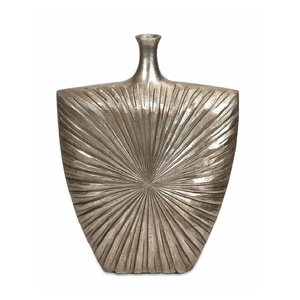 <b>Unique</b> Handmade Gold Oval Aluminum Tall Modern Flower <b>Vase</b> Decorative Tabletop Living Room Home Office Centerpiece Home Decor - Product Image 4
