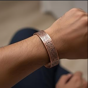 Elegant Forged <b>Infinity</b> Loop Finish Copper Open <b>Bracelet</b> Fashionable Metal Jewelry Exquisite Design - Product Image 1