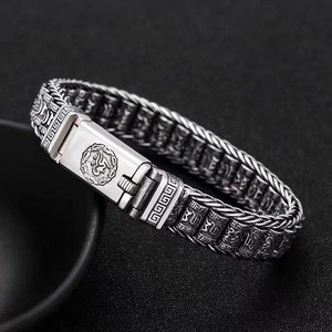 Pulsera cilíndrica tejida a mano con cuentas giratorias, escrituras budistas, estilo chino vintage, para hombre y mujer. - Product Image 1