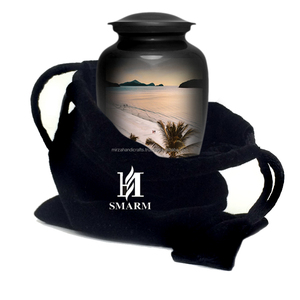 Urne de crémation artisanale classique à thème de style américain pour adultes Design océanique de plage pour les cendres humaines - Product Image 2