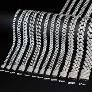 Cadena cubana de plata 925 con diamantes de moissanita de alta demanda para hombre, estilo hip hop con incrustaciones, disponible a buen precio. - Product Image 3