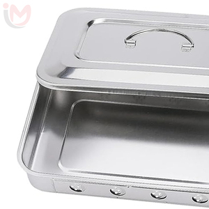IMANS ENTERPRISES Bandeja de acero inoxidable profesional para instrumentos dentales, con asa para desinfección médica, Modelo Clase I - Product Image 2