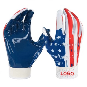 Gants de football américain à prix de gros, haute qualité, service OEM, poignées personnalisées, antidérapants, avec sangle de poignet réglable - Product Image 4