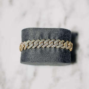 Pulsera de Plata de Ley de Lujo con Eslabones de Piedras Brillantes, Joyería de Moda Unisex Premium, Colección de Regalos Elegantes - Product Image 1