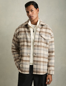 Custom <b>Men's</b> Heavyweight Wool <b>Flannel</b> <b>Overshirt</b> High Quality Plaid Design Winter Single Breasted XL Breathable Streetwear - Product Image 1