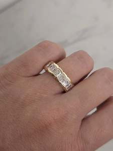 Pass Diamond Tester D Color Moissanite Engagement Wedding <b>Ring</b> 18K Gold Plated 925 <b>Silver</b> <b>Emerald</b> Cut for Certified Iced - Product Image 5