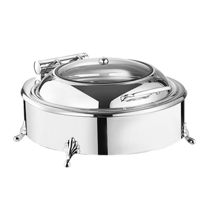 Recipiente de Acero Inoxidable de Lujo para Buffet con Tapa de Vidrio para Hoteles, Restaurantes, Fiestas, Catering y Calentador de Alimentos - Product Image 2