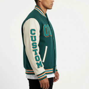 เสื้อแจ็คเก็ตวาร์ซิตี้ผู้ชายแบบมีโลโก้สั่งทำ คุณภาพสูง สำหรับโรงเรียนและวิทยาลัย สไตล์วินเทจ เสื้อแจ็คเก็ตเบสบอลแบบ Letterman สำหรับฤดูหนาว - Product Image 3