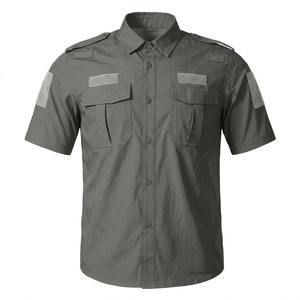 Chemise de travail personnalisée bleue pour agents de sécurité, respirante, pour adultes, en polyester et coton, manches courtes, uniforme - Product Image 5