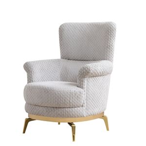 Silla de Salón Zoe de Estilo Moderno, Madera con Detalles Dorados en Gris, Igual que B009P303215, Inventario de CA y NJ - Product Image 2