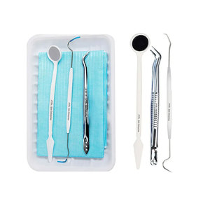 Kit dentaire jetable de qualité supérieure pour cliniques et hôpitaux, ensemble d'examen dentaire stérile à usage unique, miroir, sonde, pince, plateau - Product Image 1