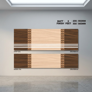 900x300mm And 900x200mm Porcelain Step Riser Tiles Matte Non Slip GVT Granite Marble Look Stair Treads - Product Image 5