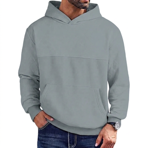 <b>Men's</b> <b>White</b> Hooded <b>Sweatshirt</b> Regular Fit 100% Cotton Casual Pullover with Front Pocket Autumn Wear - Product Image 2