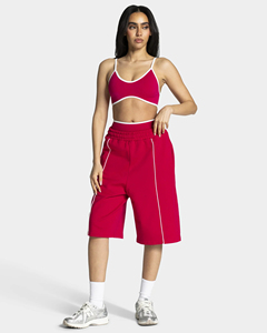 Shorts Bermuda Femme Personnalisés OEM avec Passepoil Contrastant, Taille Élastique et Poches, Respirants, Grande Taille, Qualité Supérieure – Le Meilleur Short pour Femme - Product Image 4