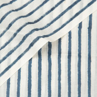 Tissu en coton organique léger imprimé à la main avec des rayures bleues pour les rideaux de chemises de garçons Home Decor Crafts Bags Car Covers