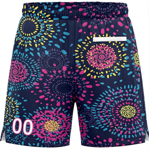 Shorts de basket-ball personnalisés pour hommes, impression par sublimation, taille à cordon de serrage, séchage rapide, avec poches, motif à pois, style décontracté - Product Image 3