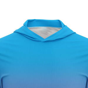 Hooded Long Sleeve Soccer Jersey Gradient Color Sublimated Moisture Wicking Unisex Adult Summer Apparel - Product Image 3