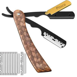 Navaja de afeitar plegable para barbería, cuchilla de peluquero para cortar y entresacar el cabello, soporte para cuchillos de salón de belleza - Product Image 2