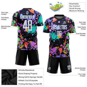 Maillot de sport respirant 100 % polyester à manches longues, uniforme de football personnalisé, séchage rapide, kit d'équipe avec nom et numéro - Product Image 5