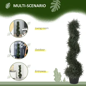 Albero di Cedro Artificiale a Spirale di Alta Qualità, 3 Piedi, Pianta Finta per Interni/Esterni con Aspetto Dettagliato, Pre-Invasato - Product Image 3