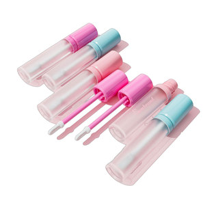 Custom 5.6ml Lip Gloss <b>Tube</b> Packaging Shoulder Sleeve Injection Bright PETG <b>Plastic</b> Cosmetic Bottle For Contour Lipstick OEM - Product Image 2