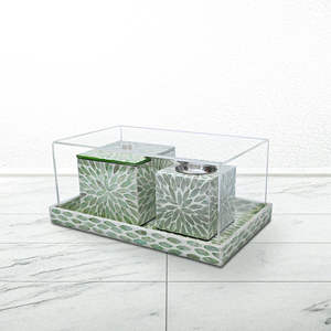 ชุดบาคูร์ดีไซน์คลาสสิกแบบอาหรับประดับมุก พร้อมกล่องอะคริลิค ดีไซน์ใหม่ ถาดและเตาเผาบาคูร์ - Product Image 3