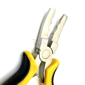 Pinzas Esenciales Ecológicas para Extensiones de Cabello, Pinzas para Extensiones de Cabello con Mango Metálico Amarillo y Negro, Herramienta Profesional - Product Image 5