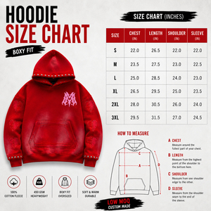 Custom Men's <b>Red</b> Hoodie Oversized Fit Streetwear Rhinestone <b>Hoodies</b> Heavyweight 100% Cotton Hoodie Men FRENCH TERRY Hoodie - Product Image 6