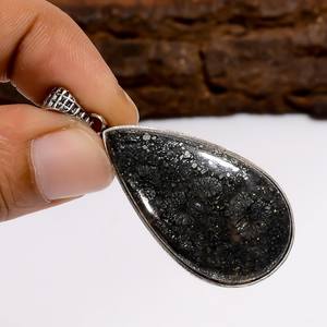 Pendentif en pierre précieuse de marcassite naturelle, style bohème, en argent sterling 925, bijoux faits à la main, cadeau pour femme - Product Image 1