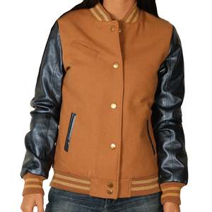 Blouson universitaire unisexe personnalisé en usine, veste de baseball vierge en gros, 100 % polyester respirant, col en V sur le devant - Product Image 5
