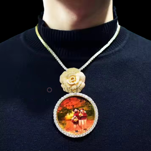 Pendentif Cadre Photo Hip Hop S925 Plaqué Or 18K Moissanite VVS1 Croix Bijoux Fins Pendentifs & Breloques Style Rappeur - Product Image 2
