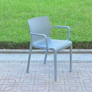 Modern Lightweight Portable Green Solid Molded Wave Plastic Garden <b>Chair</b> with Armrests-Elegant and Colorful <b>Outdoor</b> Furniture - Product Image 4