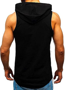 Camiseta sin Mangas con Capucha para Hombre Fasmic International, 100% Algodón, Estampado Negro y Rojo, Secado Rápido, Estilo Deportivo, Ajuste Musculoso, Ropa Casual para Entrenamiento - Product Image 3