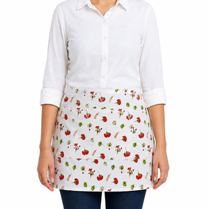 Customized Size High Quality Best Floral Printed Design Wholesale Supply Multi-color 100% Cotton Kitchen Aprons for Cooking - Product Image 1