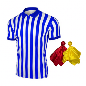Camiseta de Árbitro de Fútbol Unisex, Negra y Blanca, Estampada, Manga Corta, Cuello con Cremallera, Transpirable, Poliéster, Tallas Grandes, para Adultos, Todas las Temporadas - Product Image 6