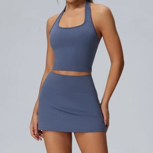 Jupe plissée personnalisée pour femme, taille haute, 2 en 1, sportive, pour la course à pied, le tennis, le paddle, le golf, le pickleball, avec poche - Product Image 4