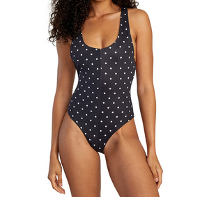 Maillot de bain une pièce pour femme, imprimé pois, col rond, coupe haute, extensible, meilleure qualité, prix de gros - Product Image 1